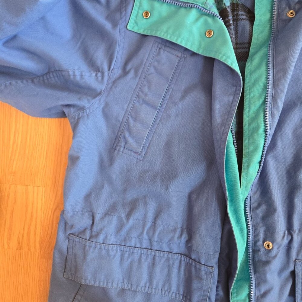 Pacific Trail Vintage XL Colorblock Jacket – Blue Teal Flannel Lined - Picture 4 of 12